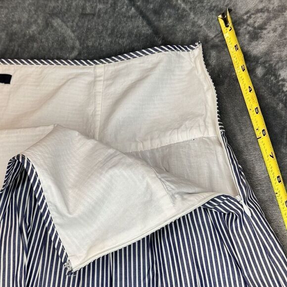 Gap Sz 12 100% Cotton Blue White Striped Skirt Nautical Full Blue A-Line Lined - Picture 8 of 15